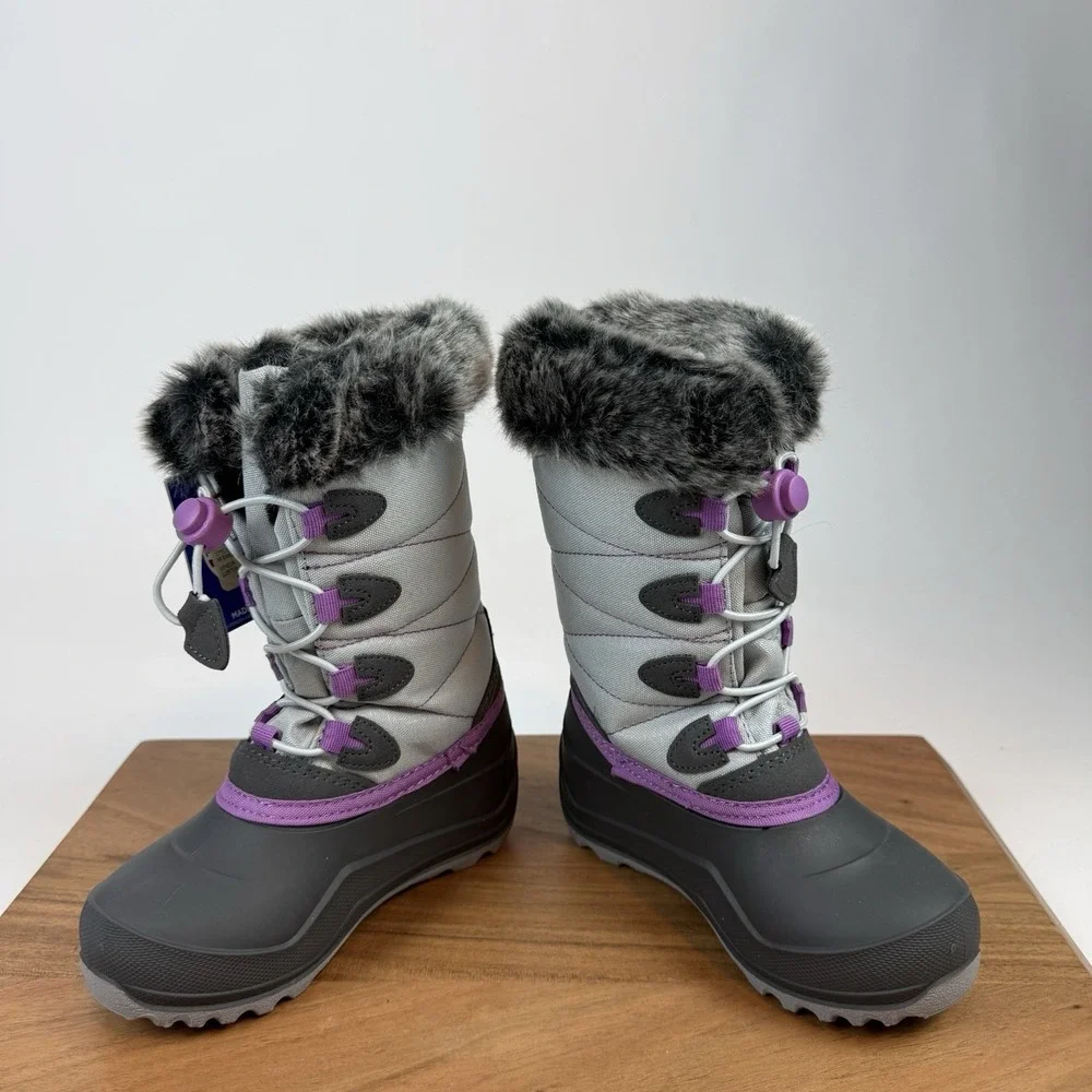 New Kids Kamik Snow Angel Gray Waterproof Insulated Snow Winter‎ Boots Size 11 C